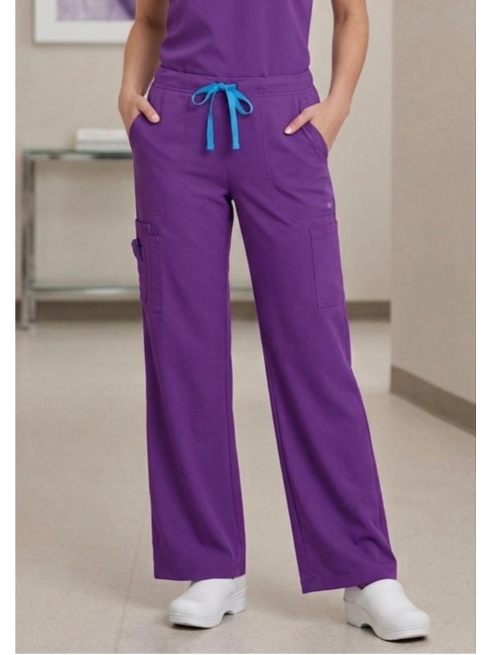 Carhartt Force Liberty Scrub Pants Womens Small straight leg Purple Cargo